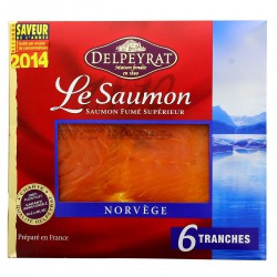 195G 6 Tranches Saumon Fume Origine Norvege Delpeyrat