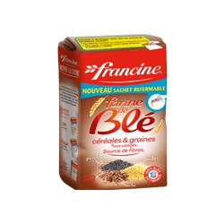 1Kg Farine Ble 3 Cereales Francine