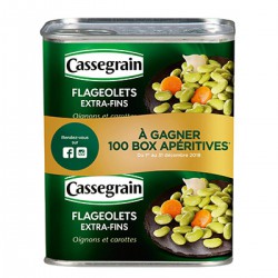 Lot 2 1/2 Flageolets Vert Extra-Fins Cassegrain