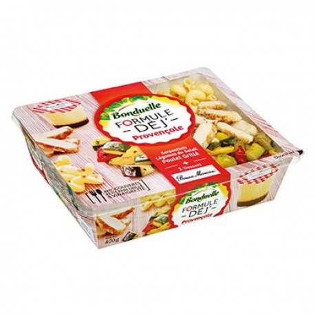 400G Poulet Pates Legumes+Dessert Bonduelle