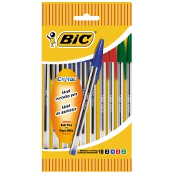 Bic 10 Stylos Bille Cristal