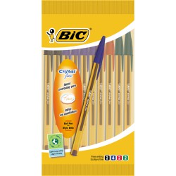 Bic 10Stylo Bille Cristal Fin