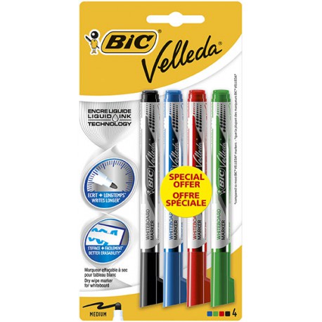 Bic 4 Feutres Eas Velleda Ass