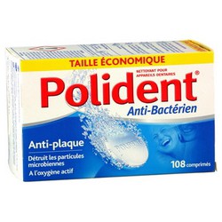 Polident Nettoyant Anti Bacterien 108 Comprimes