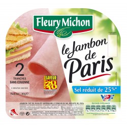 80G 2 Tranches Jambon Paris Fleury Michon