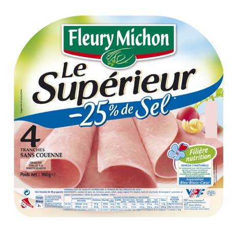 160G 4 Tranches Jabon Superieur Sans Couenne Omega 3 Fleury Michon