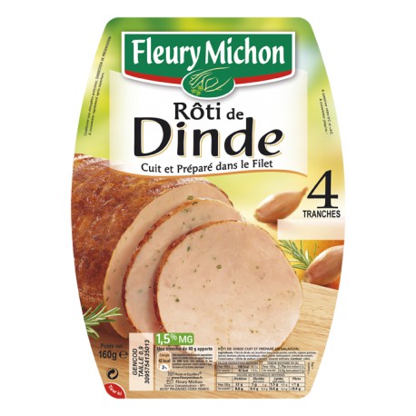 160G 4 Tranches Roti Dinde Dansle Filet Fleury Michon