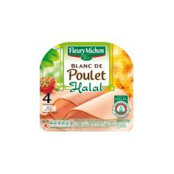 120G 4 Tranches Blancs De Poulet Halal Fleury Michon