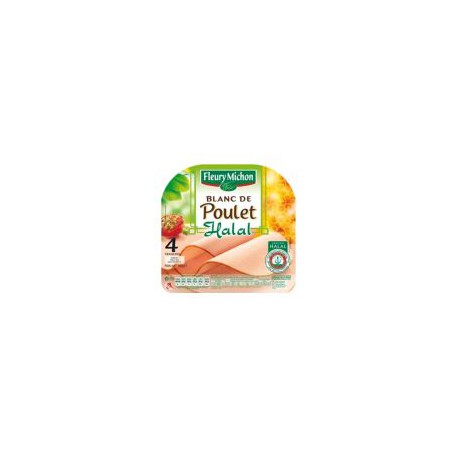 120G 4 Tranches Blancs De Poulet Halal Fleury Michon