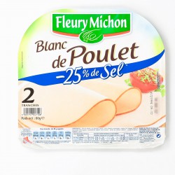 Fleury Michon Blanc Poulet Sel Reduit 2 Tranches 80G