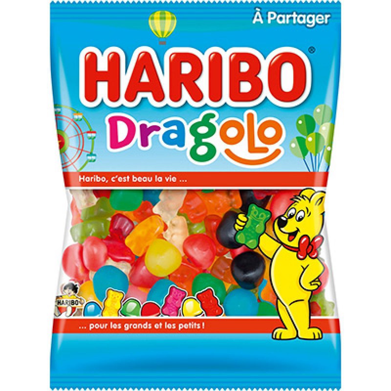 HARIBO Dragolo assortiment de bonbons en boîte 1kg pas cher 