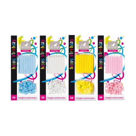 20 Bougies+20 Bobeches Assorties
