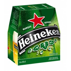 Pack Bouteille 6X25Cl Biere Heineken 5°