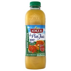 Joker Pur Jus Orange Avec Pulpe Ble Plastique 1L