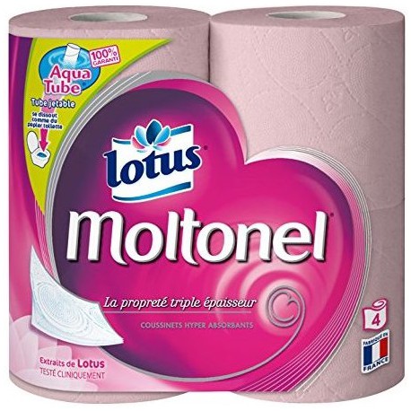 4 Rouleaux Papier Toilette Aquatube Moltonel