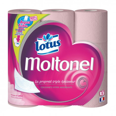 9 Rouleaux Papier Toilette Aquatube Moltonel