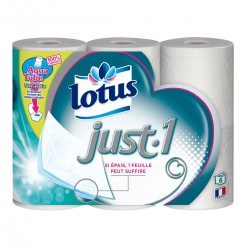 6 Rouleaux Papier Toilette JuSaint One Aquatube Lotus