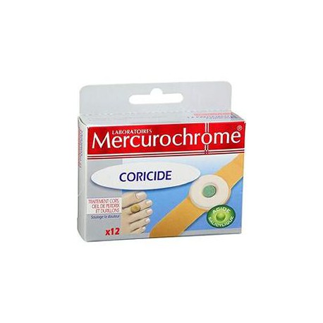 12 Pansements Coricides Mercurochrome