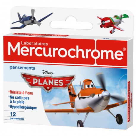 12 Pansements Planes Mercurochrome