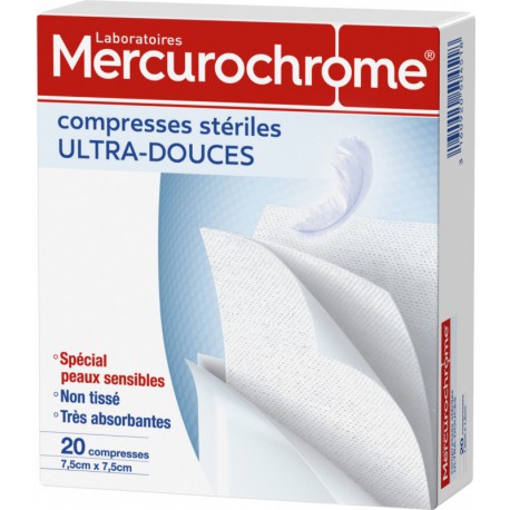 Mercurochrome Compresses Steriles Ultra Douce X19