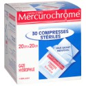 Mercurochrome Compresses Stériles 20 X 20 Cm : La Boite De 30