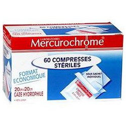 Mercurochrome Compresses Steriles X60 20Cmx20Cm