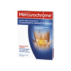 Mercurochrome Patch Décontractant Chauffant Grand Format 9Cm X 29Cm