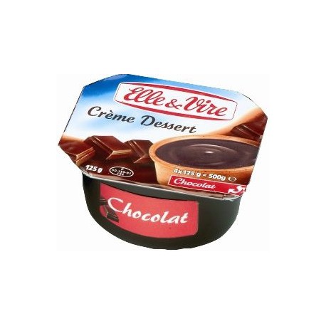4X125G Creme Dessert Chocolat Elle & Vire