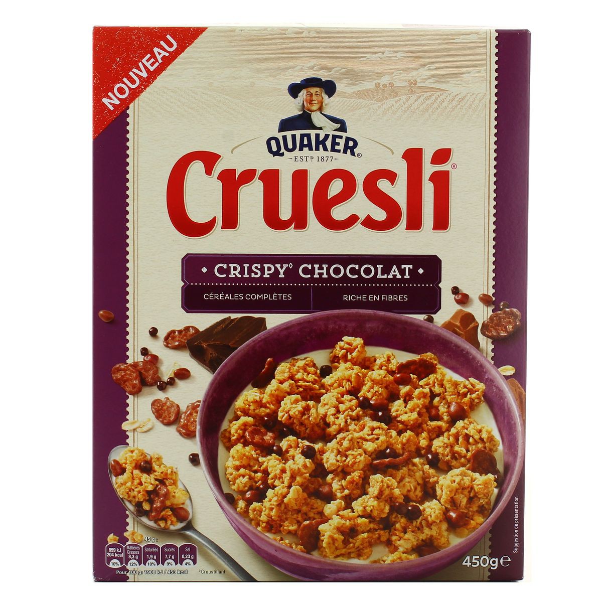 Quaker Cruesli Crispy Choc 450 - DRH MARKET Sarl