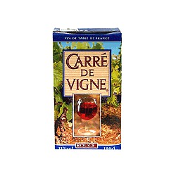 1L Brik Vin De Table Français Rouge Carre De Vigne 11°