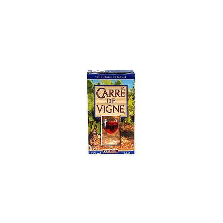 1L Brik Vin De Table Français Rouge Carre De Vigne 11°