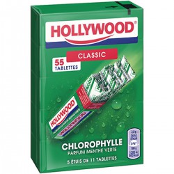 Hollywood Chewing-Gum Chlorophylle Les 5 Étuis De 31 G