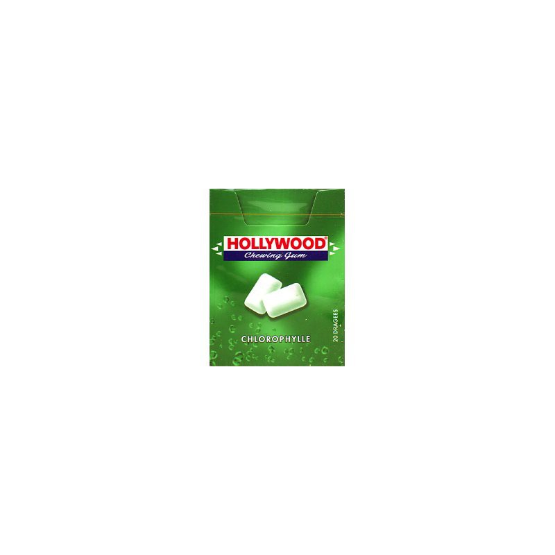 Chewing gum - chlorophylle - Hollywood - 28 g - 20 dragées