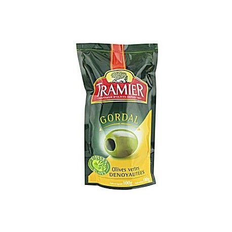 Tramier Olives Vertes Denoyau. Gordal Sachet Recettes 100G