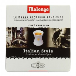78G 12 Doses Cafe Espresso Itaien Style Malongo