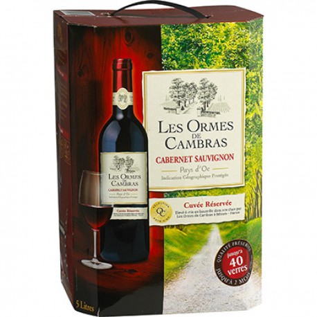 Ormes De Cambras Vin de pays Oc Rouge Cabernet Sauvignon 5L