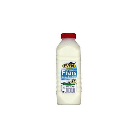 Bouteille 1L Lait Frais 1/2 Ecreme Pasteurise Even