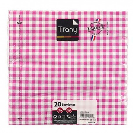 20 Serv.40X40 Vichy Rose
