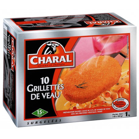 10X100G Grillettes De Veau Panees Charal