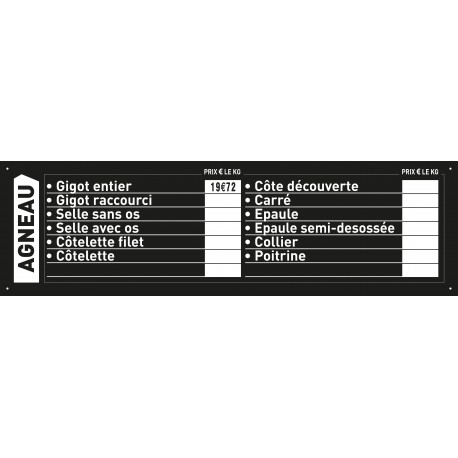 Pann Prix Agneau+Chiffre Trad