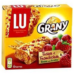 Lu Grany Barres Céréales Fraises/Framboises La Boite De 6 - 108 G