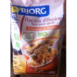 375G Floc Avoine Grain Raisin Bjorg