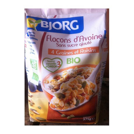 375G Floc Avoine Grain Raisin Bjorg
