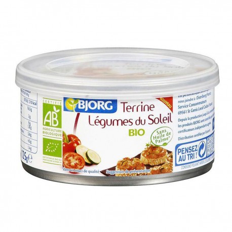 125G Terrine Vegetale Legumes Du Soleil Bjorg