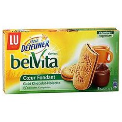 Lu Biscuits Petit Déjeuner Fourré Chocolat Noisette Belvita La Boite De 253 G