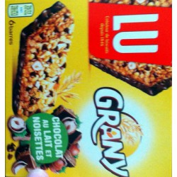 Grany Barres De Céréales Chocolat Lait Noisettes La Boite De 6 - 138 G