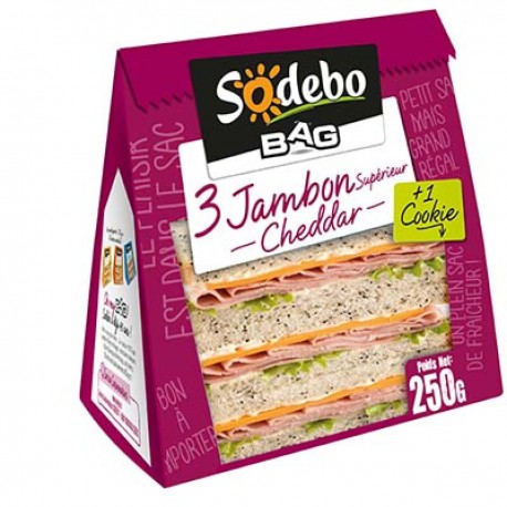 250G B.A.G Jambon/Emmental+Cookie Sodebo