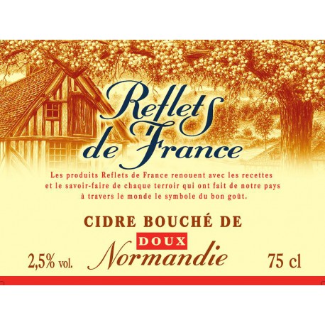 Bouteille 75Cl Cidre Bouche Doux Normand Reflets De France
