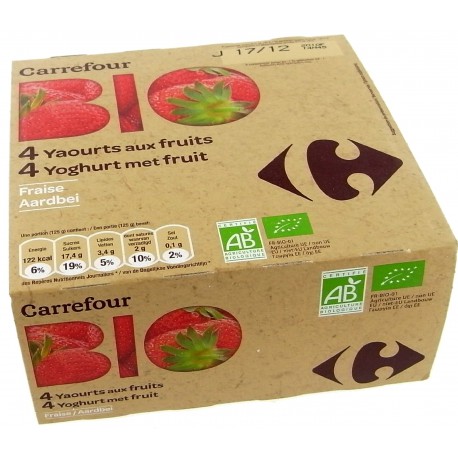 4X125G Yaourt Fraise Crf Bio