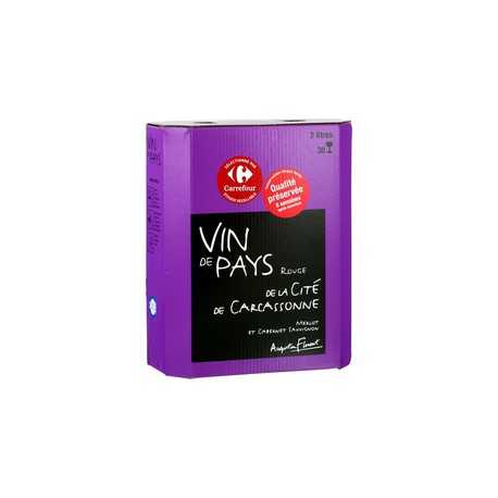 3L Bib Vin De Pays Cite De Carcassone Rouge